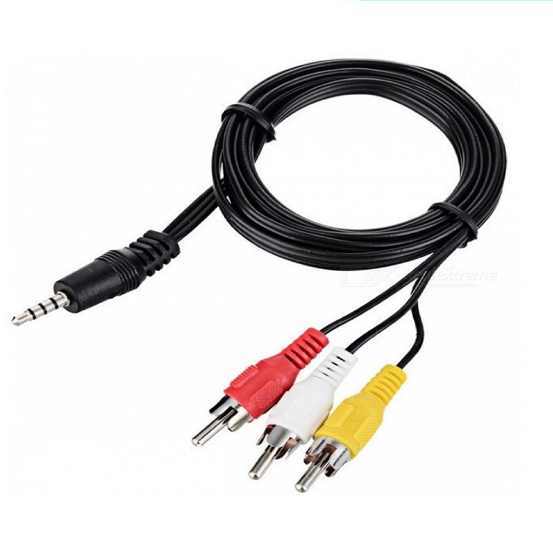 Cable AV 1 to 3 - Cáp 1 đầu jack 3.5 ra 3 đầu hoa sen