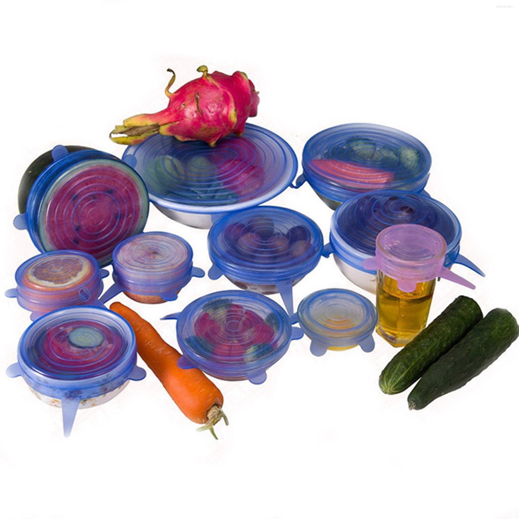 Set 6 Nắp Đậy Silicon Có Thể Tái Sử Dụng Độc Đáo