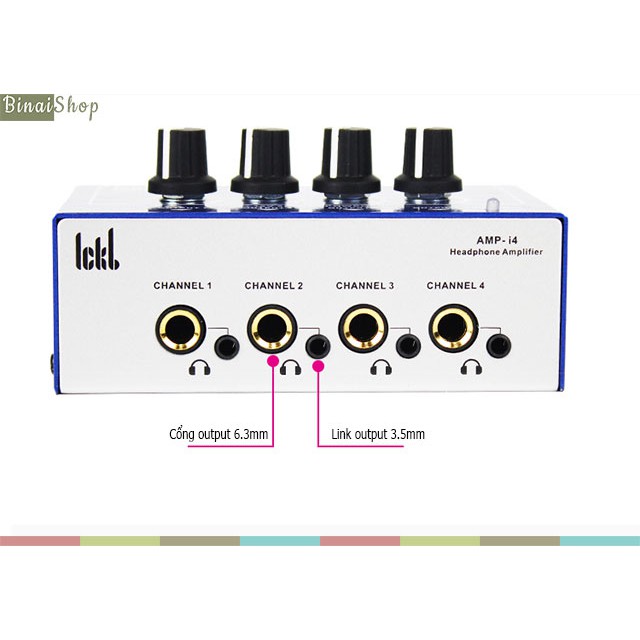 Bộ chia tai nghe chuyên nghiệp 4 cổng kèm Amplifier ICKB-AMP-I4