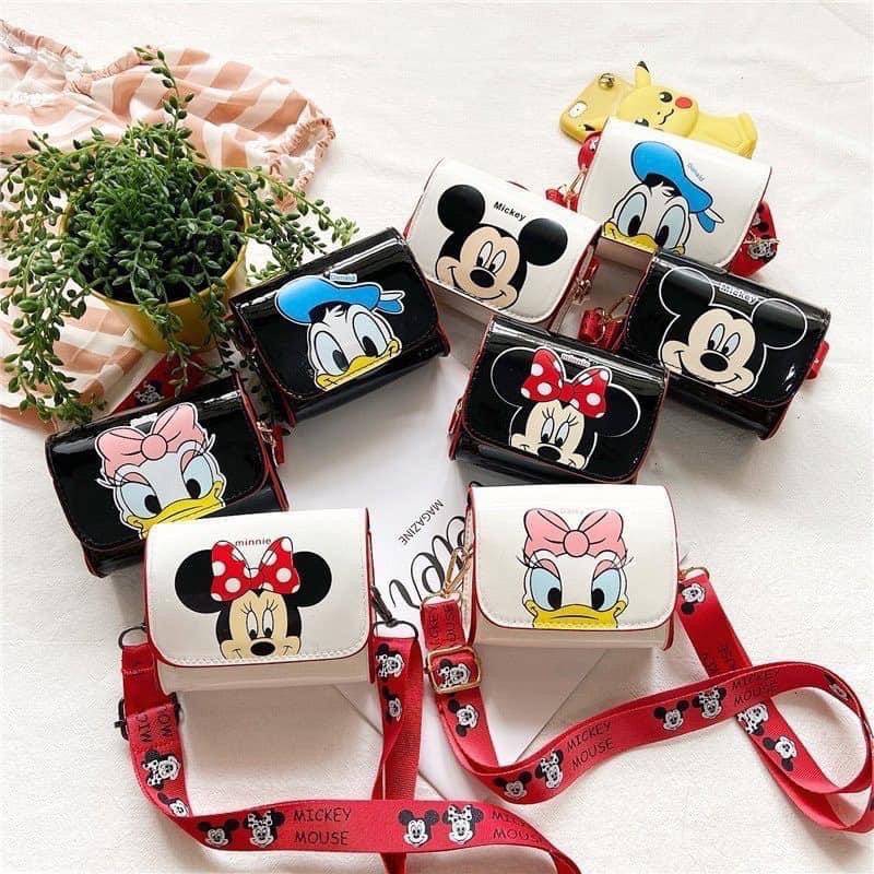 Túi Đeo Chéo Cho Bé Trai Bé Gái Hình Chuột Micky Vịt Donal Siêu Dễ Thương