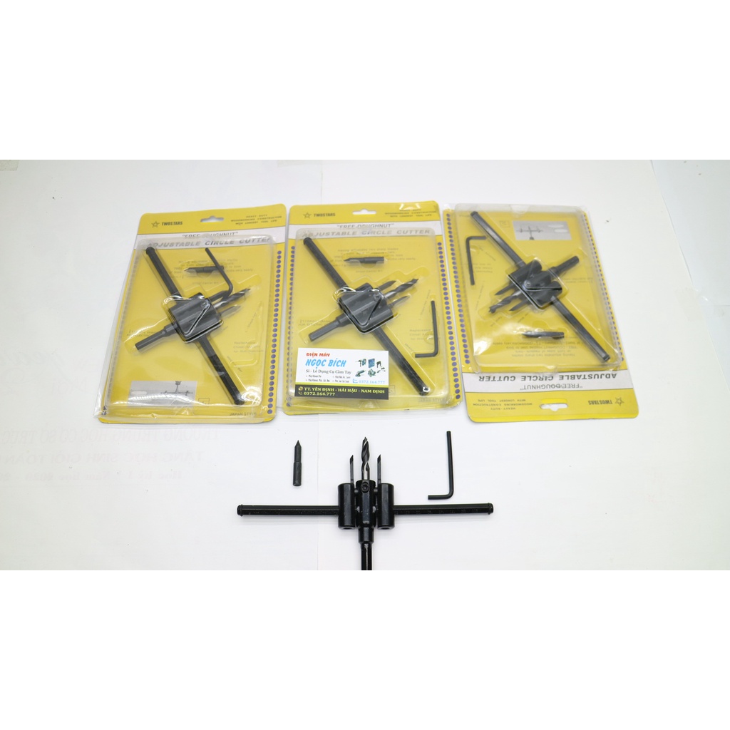Mũi Khoan Khoét Lỗ Thùng Loa, Lỗ Đèn Thạch Cao Âm Trần 120mm 200mm(Bộ Mũi Khoét Lỗ Gỗ Thạch Cao Trần)
