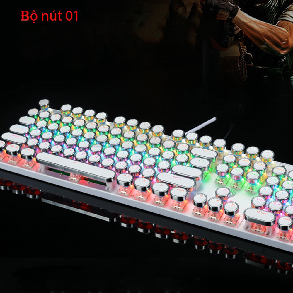 Giảm 40% Keycap  Bàn Phím cơ chuyên dụng Mạ Điện 104 Phím xuyên Led