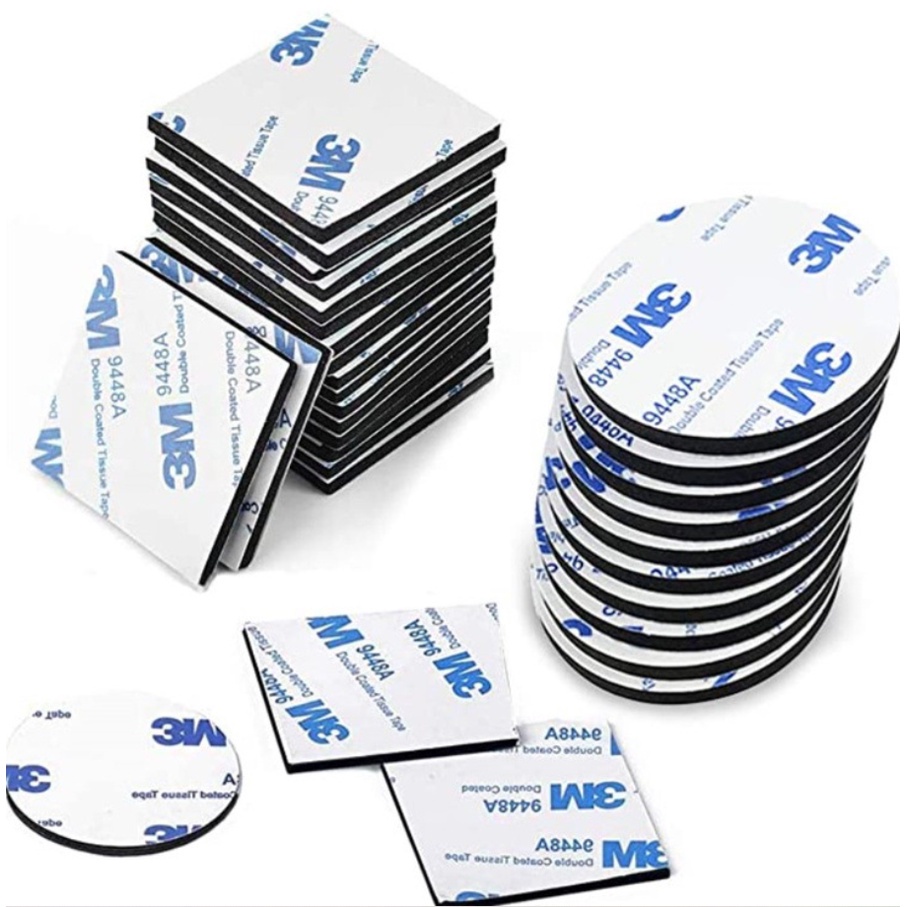 Miếng dán xốp 3M hai mặt màu trắng đường kính 30mm