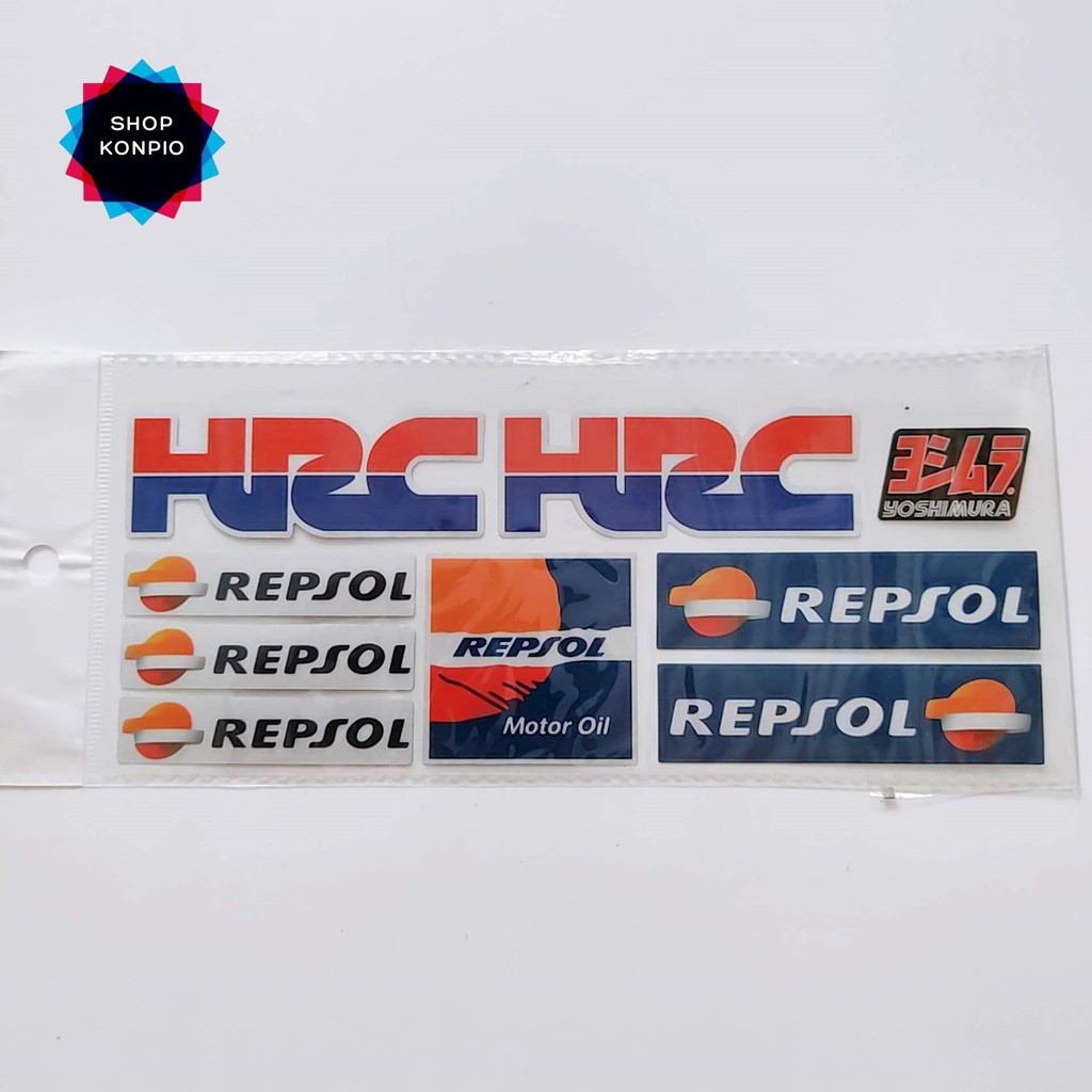 Bộ Tem Sticker Phản Quang HRC Cao Cấp Dán Xe Máy, Ô Tô, Mũ Bảo Hiểm, Chống Thấm Nước, Chống Bay Màu