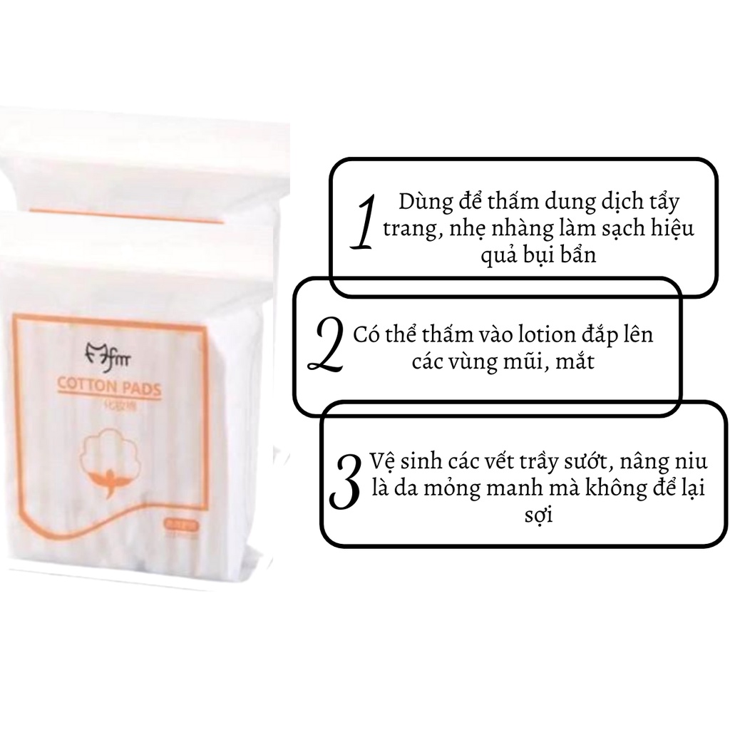 Bông tẩy trang Cotton Pads 3 lớp 222 miếng FM nội địa Trung BTT04