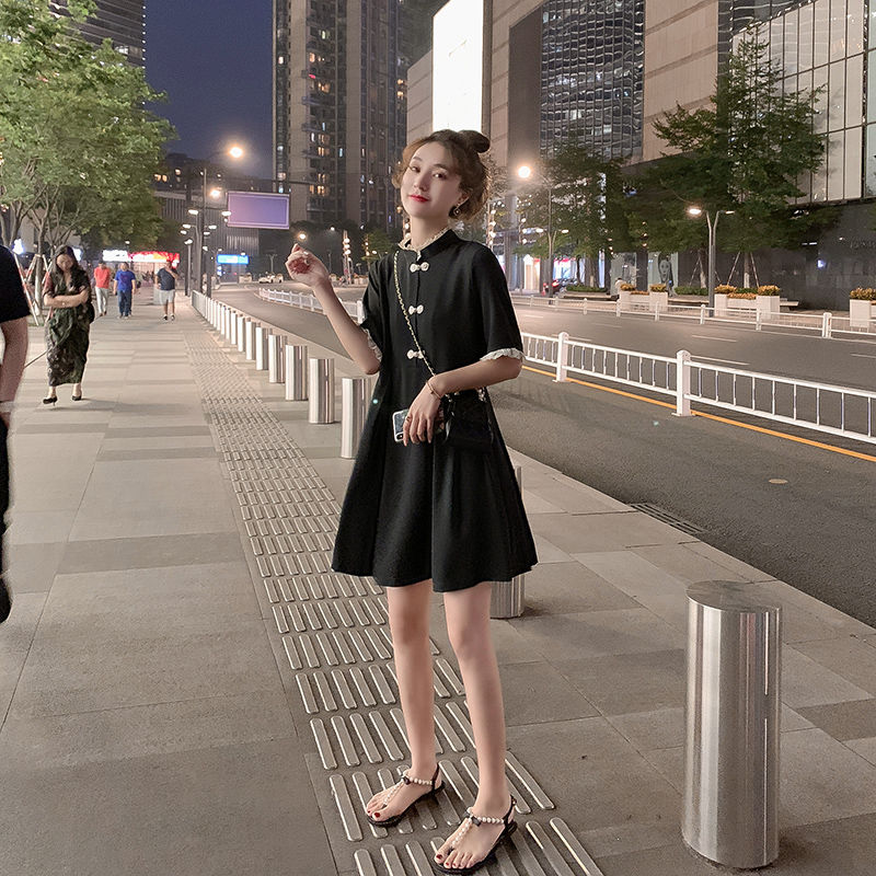 Đầm Ngắn Tay Phối Ren Xinh Xắn Cổ Điển Dành Cho Nữ