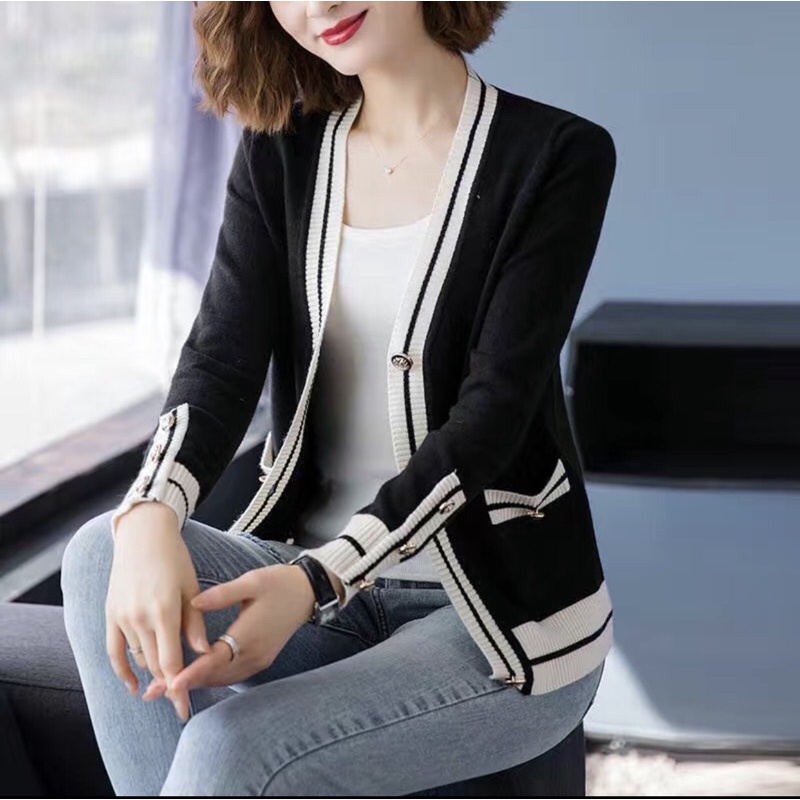 Áo Cardigan Len - Thời Trang Nữ Thu Đông