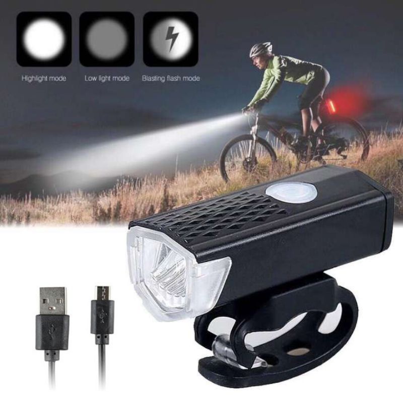Đèn led gắn xe đạp, sử dụng sạc usb, siêu sáng, nhiều chế độ nháy