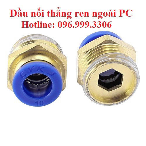 Đầu nối thẳng ren ngoài PC ống 8 đầy đủ kích cỡ ren PC801 PC802 PC803 PC804