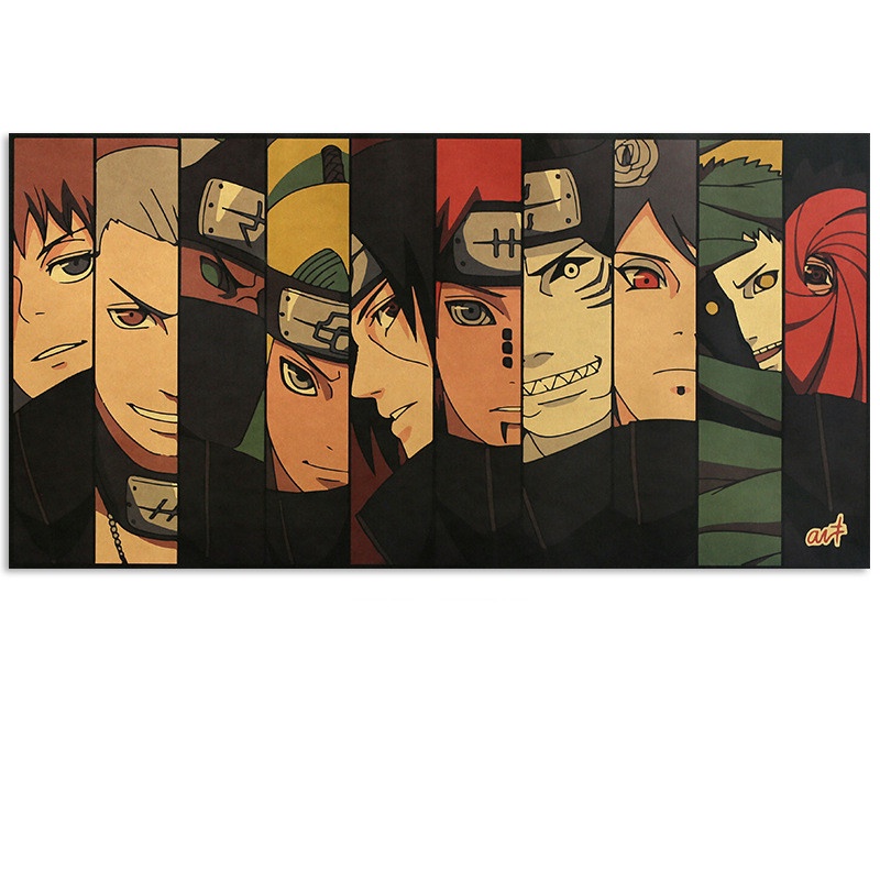 Tranh Treo Tường Trang Trí Hình Nhân Vật anime naruto akatsuki