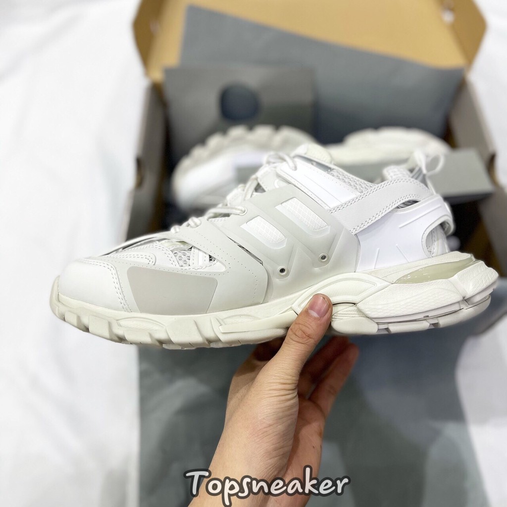 Giày Sneaker Balen Track Full Trắng Full Phụ Kiện
