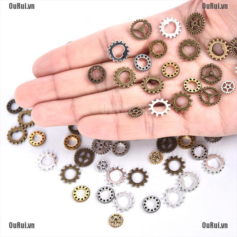 {FCC}CHARMS Set 100 Mặt Dây Chuyền Hình Bánh Răng Cổ Điển Độc Đáo{OuRui.vn}