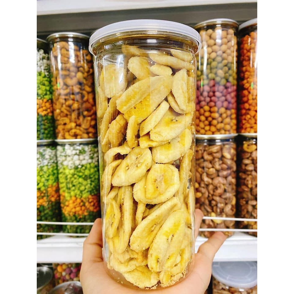 CHUỐI SẤY Giòn Ngọt Đà Lạt, hủ pet, Snack Food