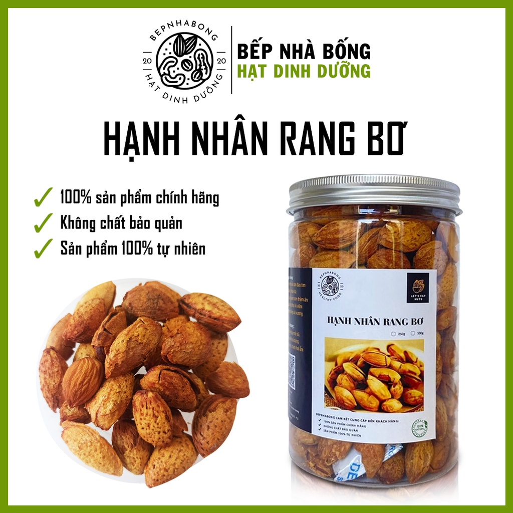 Hạnh Nhân Rang Bơ Nhập Khẩu Mỹ Sấy Nguyên Vị Tách Vỏ Hạt Dinh Dưỡng Thơm Ngon