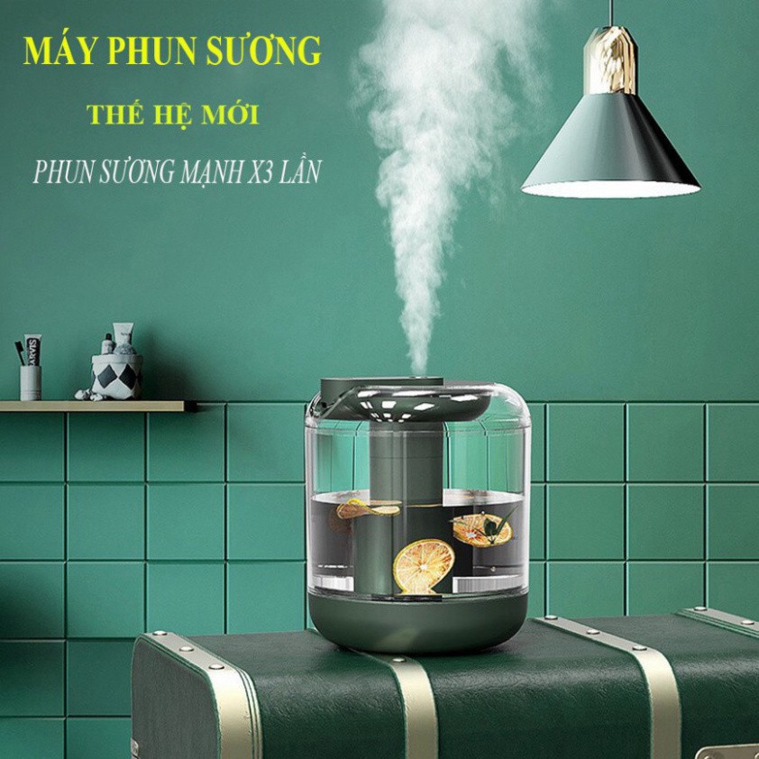 Máy phun sương tạo ẩm khuếch tán tinh dầu - Máy tạo độ ẩm không khí công nghệ Nano - đèn LED,sạc USB,2 chế độ phun sương