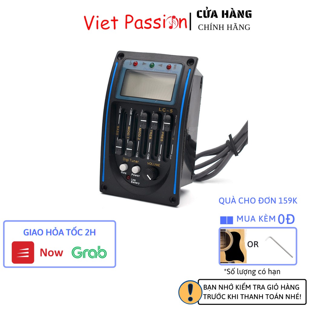 Pickup EQ LC5 cho đàn guitar acoustic classic kích âm thanh ra loa chất lượng Viet Passion