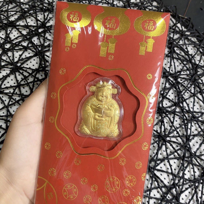 Lì xì thần tài mạ vàng 24kara , mẫu hot