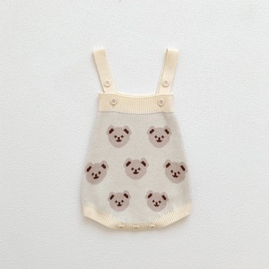 Bộ Áo Liền Quần In Hình Gấu Dễ Thương Cho Trẻ Sơ Sinh