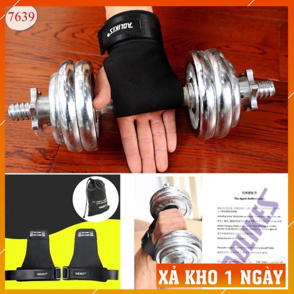 Đổ Sỉ - AOLIKES 7639 - 1 đôi - no pain băng cuốn cổ tay, dây kéo lưng trợ lực cổ tay nâng tạ chống trượt chuyên gym