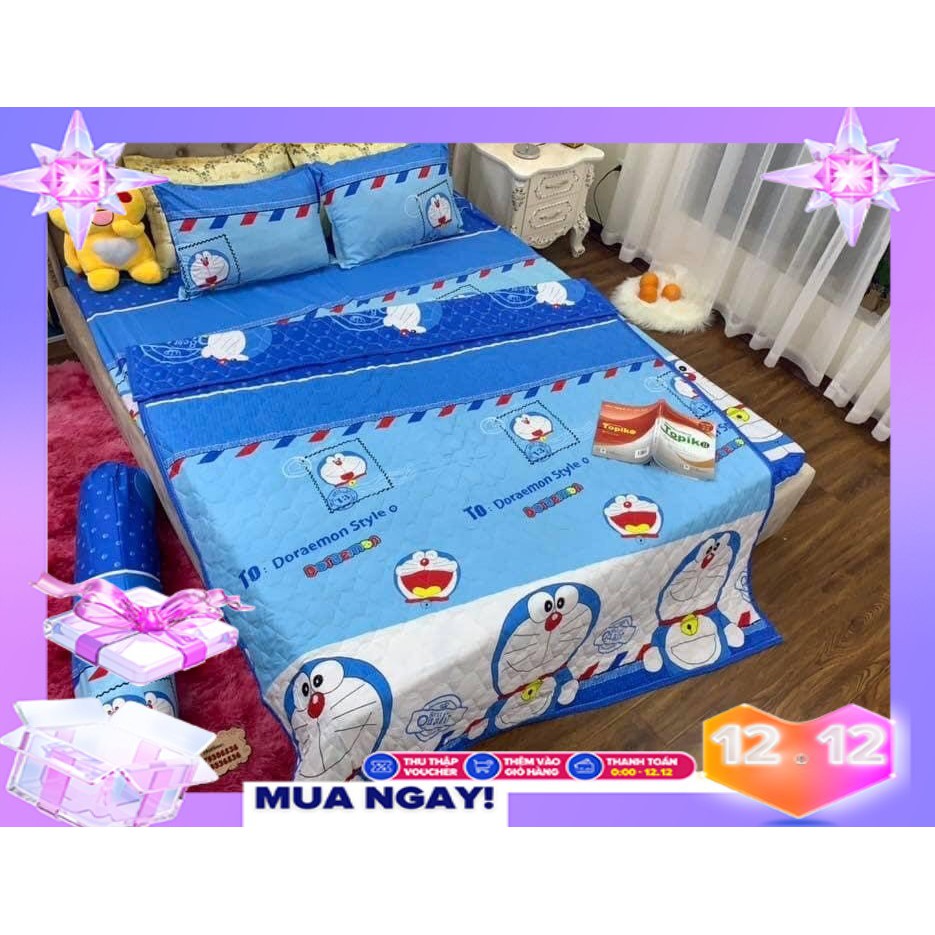 BỘ CHĂN RA 5 MÓN COTTON POLY HÀN QUỐC DOREMON