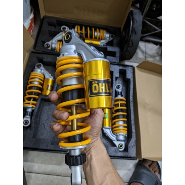 Phuộc sau OHLINS bình dầu mẫu 2019 có núm tăng chỉnh gắn Dr Wave RS WIN MAX TAURUS SIRIUS JUPITER AXELO ELEGANT