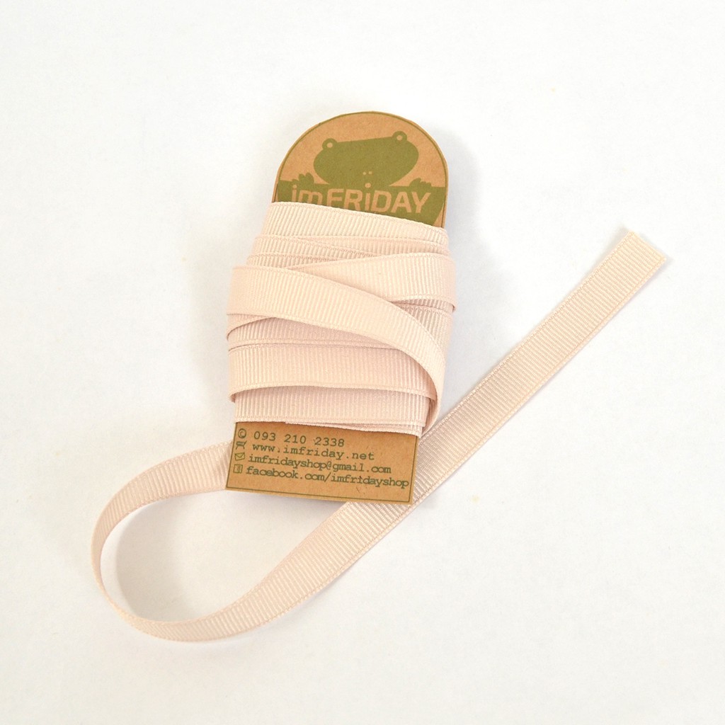 3m ruy băng gân 1cm trắng ngà RB42
