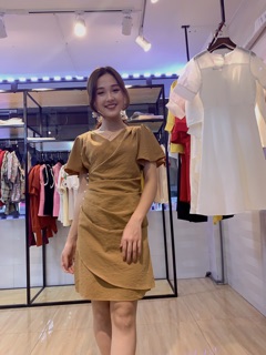 Váy nâu dúm eo hàng thiết kế