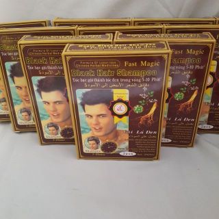 10 HỘP THUỐC NHUỘM ĐEN TÓC BLACK HAIR SHAMPOO
