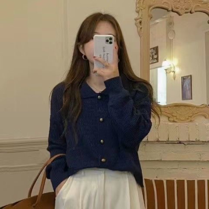 Áo len polo cổ Đức basic