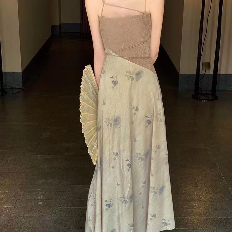 Đầm Hai Dây Dáng Dài In Hoa Thời Trang Mùa Hè Hàng Mới Dành Cho Bạn Nữ 2022