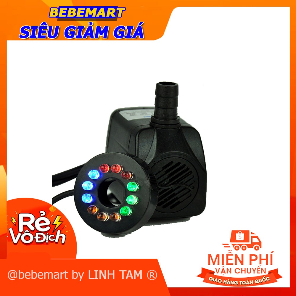 Máy bơm mini có đèn - máy bơm chìm - dùng cho thác nước phong thủy, bể cá