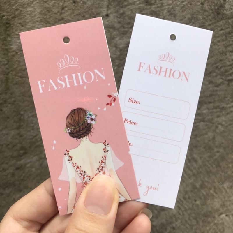 Mác quần áo combo 100 mác + 100 Dây Treo Thẻ Bài - Dây Dù Xâu Tag (Mác) Quần Áo