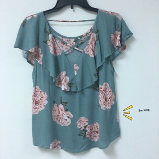 Sơ mi hoa chất thô đũi đan chéo sau lưng