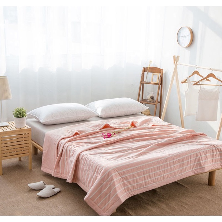 Chăn hè Muji kẻ sọc cotton xuất Nhật