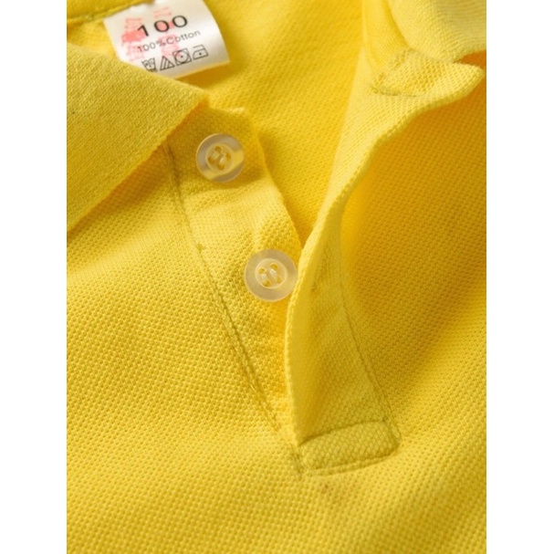 Áo thun polo thêu màu vàng cho bé từ 13 đến 28kg