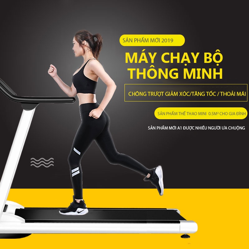 Máy chạy bộ SAIB S1 xếp gọn , mặt đồng hồ cảm ứng ,gấp gọn , yên tĩnh chống xóc chống rung giá tốt