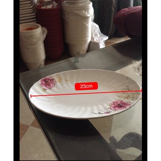 Đĩa bầu dục sứ hoa bát tràng