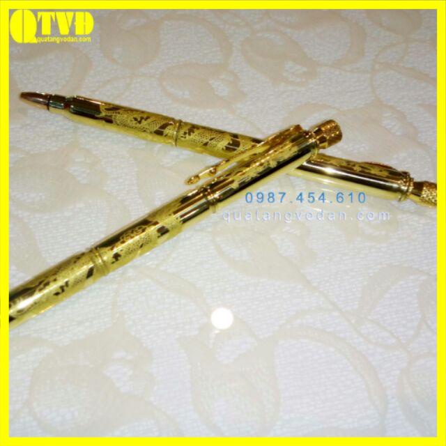 Viết bi vỏ đạn khắc rồng xoay và tên