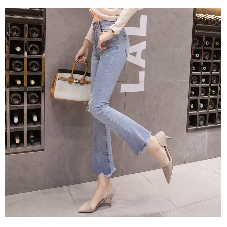 Quần Jeans Ngắn Rách Gối Thời Trang Dành Cho Nữ