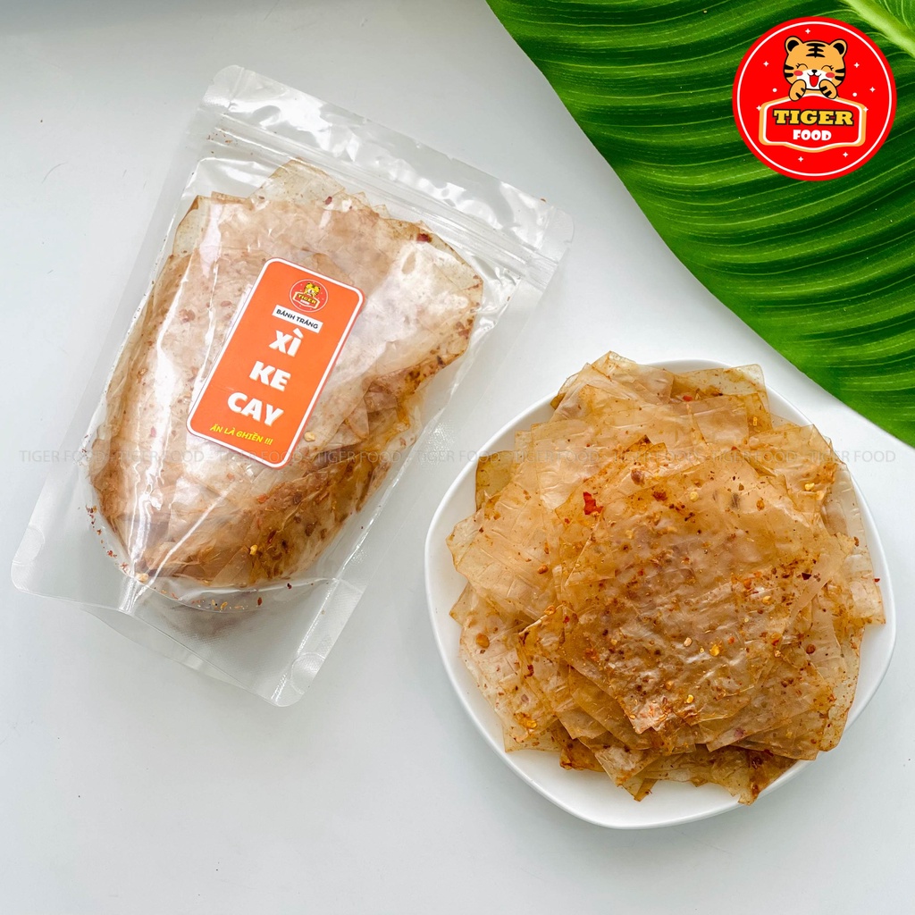 Bánh Tráng Xì Ke Cay TIGER FOOD Bánh Tráng Muối Nhuyễn Xì Ke Siêu Ngon Túi zip 70g - Đồ Ăn Vặt Sài Gòn