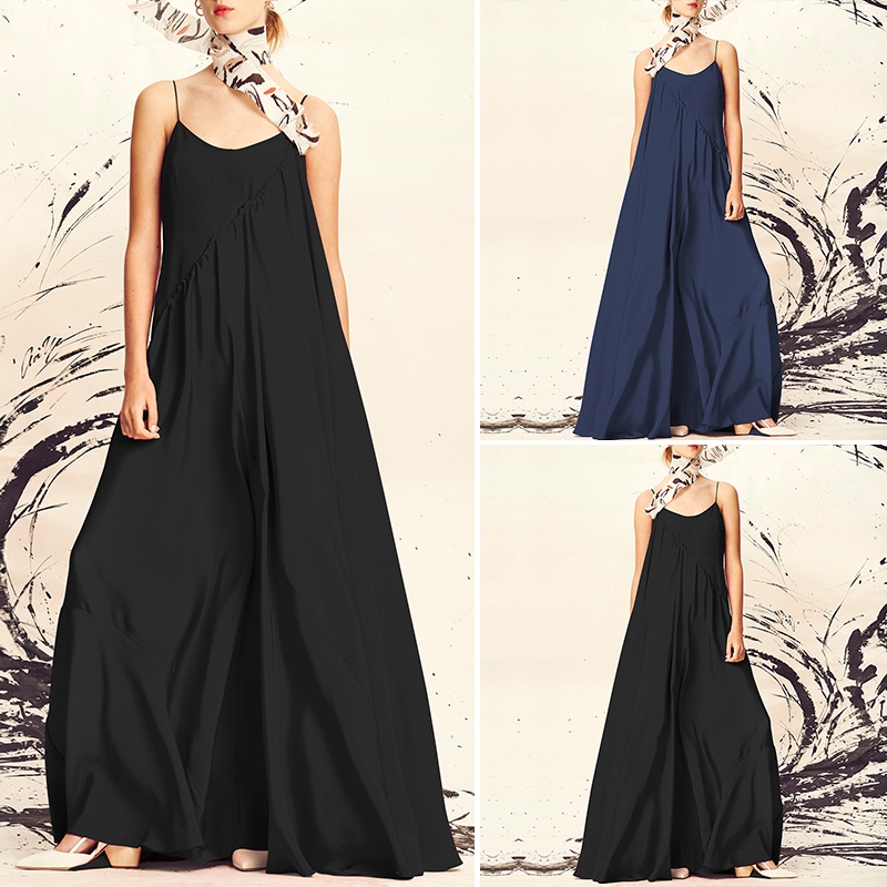 Đầm Maxi Retro sát nách ZANZEA thiết kế rộng rãi thoáng mát cho nữ