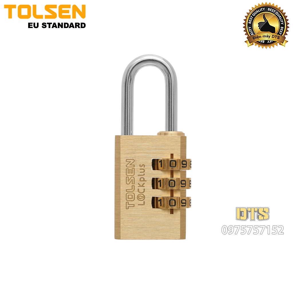 Ổ khoá đồng mật khẩu 3 số công nghiệp TOLSEN, khoá bấm khoá vali siêu cứng, chống cắt, chống trộm - Tiêu chuẩn châu Âu