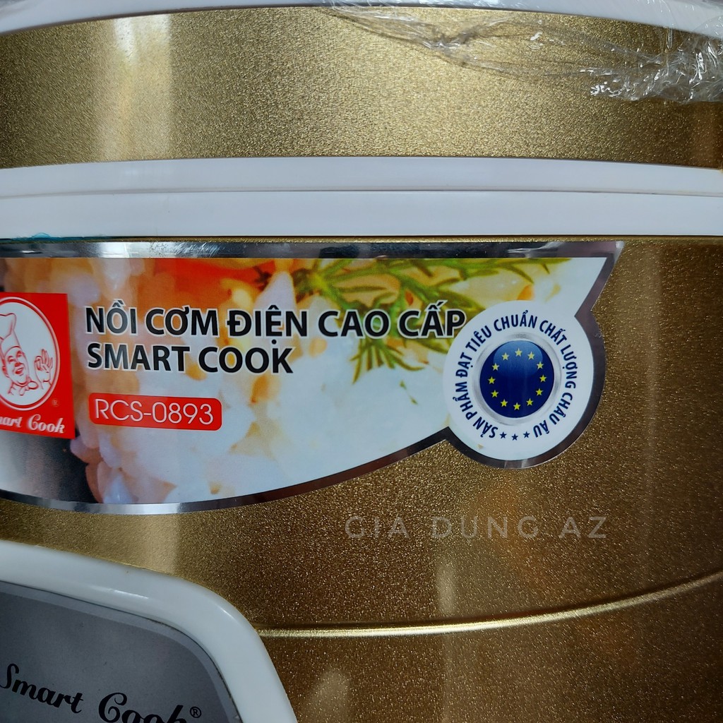 Nồi cơm điện Smartcook 0893 lòng nồi bằng nhôm nguyên chất, chống dính siêu bền, hấp thu nhiệt nhanh, cơm nhanh chín