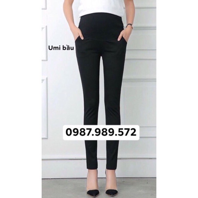 Quần bầu dài UMI co giãn 4 chiều, cạp có chun chỉnh bụng mặc thoải mái tới khi sinh QB789