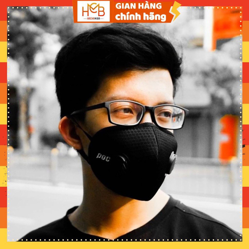 [Tặng Thêm 1 Lọc] Khẩu Trang POC Có Nắp 2 Nắp Van Thở - Sẵn Kèm Lọc & Tặng Thêm 1 Lọc