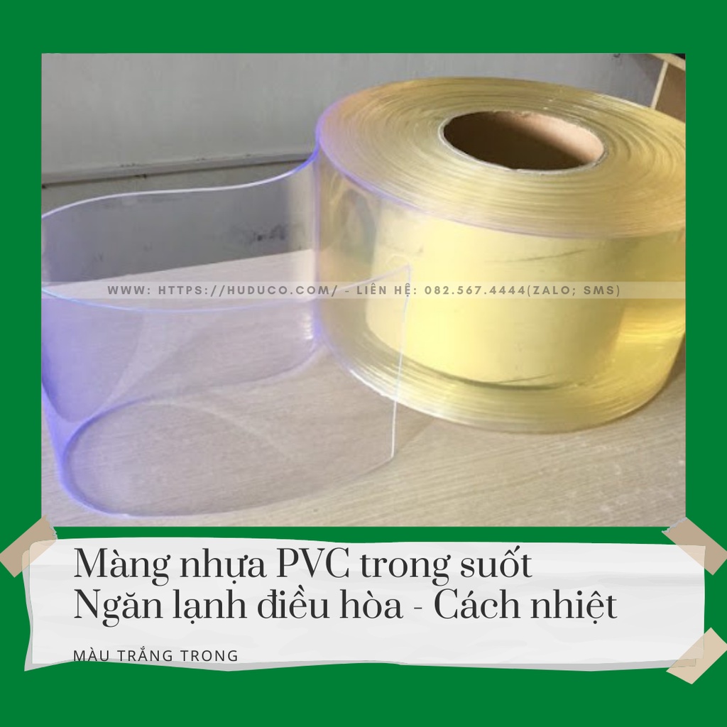 Màng nhựa PVC dày 1.5mm và dày 2mm bản rộng 20cm trắng trong - làm rèm nhựa pvc ngăn điều hòa