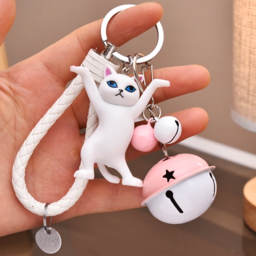 Móc Khoá mèo uốn éo tag MKDT67 móc khoá cute dễ thương