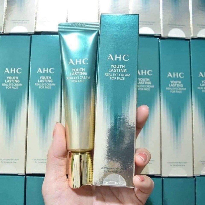 Kem Mắt AHC mẫu New 2021 bản xanh nâng cấp tăng collagen chống thâm nhăn mắt gấp 2 lần