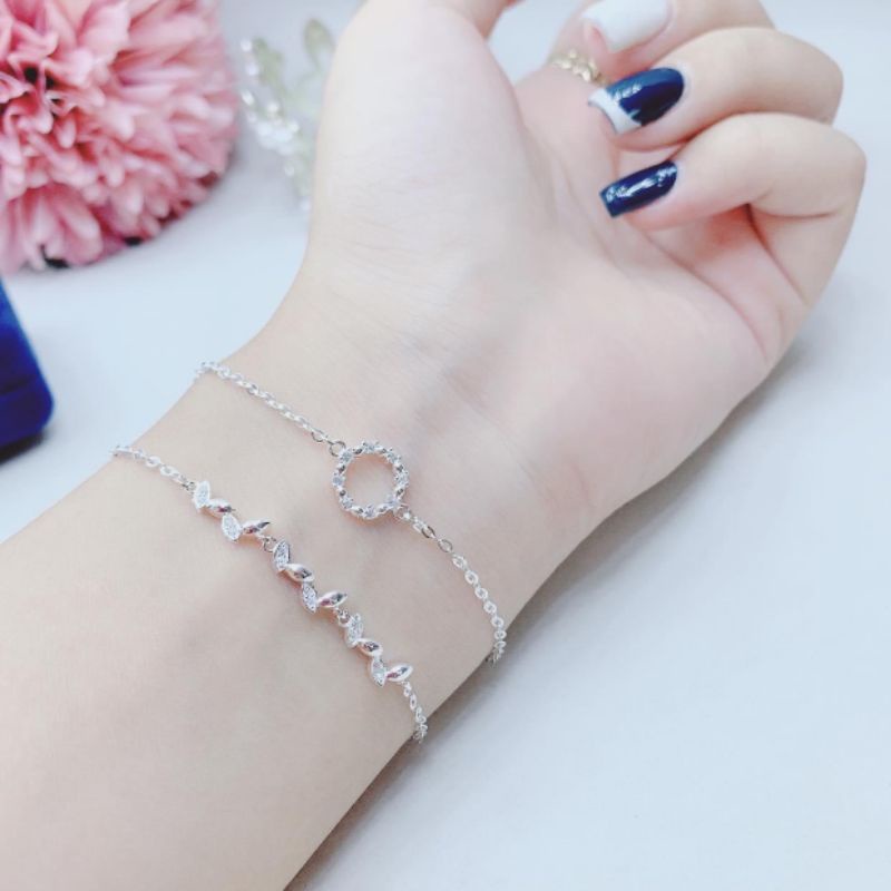 Lắc tay bạc nữ DaLiA Jewelry hình lá cỏ dại nữ tính