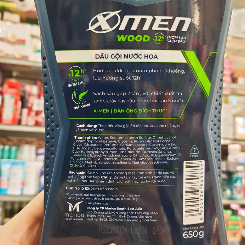 Dầu gội hương nước hoa X-Men Wood 650g